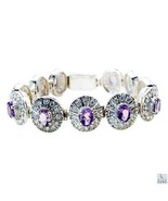 Riyo Amethyst Art Deco Jewellery Cheap Silver Charm Bracelet L 7.5in Sbr... - $114.44 CAD