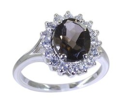 Riyo Brown 925 sterling silver Smoky Quartz  Ring hot gemstone jewelry stores SR - £7.84 GBP