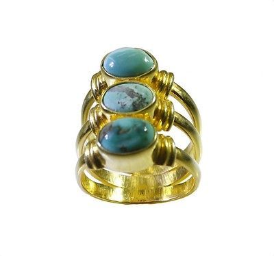 Turquoise  Ring snappy Multi likely handmade birthstone jewelry - $2.17