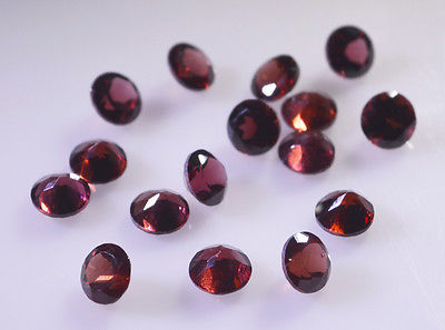 Garnet loose gemstones 1 Pieces 6 x 6 mm Round Red faceted Gemstone - $1.01