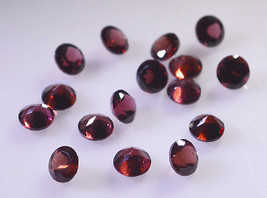 Garnet loose gemstones 1 Pieces 6 x 6 mm Round Red faceted Gemstone - £0.82 GBP