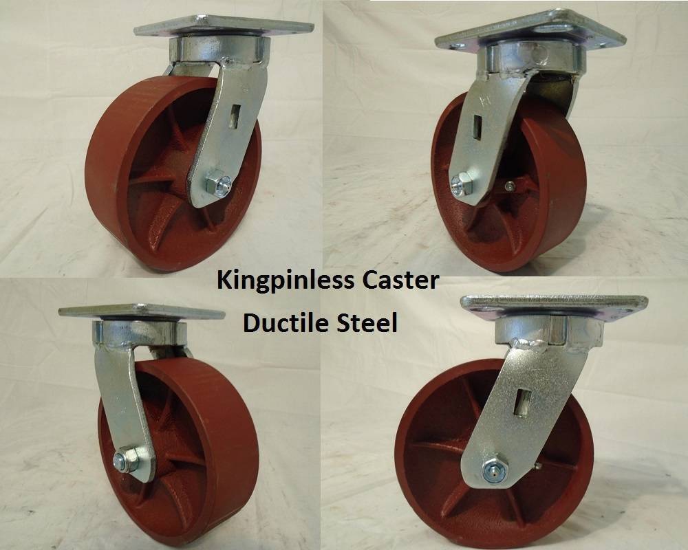 Primary image for 6" x 2" Swivel Casters Kingpinless w/ Ductile Steel Wheel (4) 2000lb each