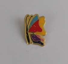 Glittery Rainbow Colored Butterfly Enamel Lapel Hat Pin - £5.74 GBP