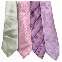 Four Missionary Men&#39;s Neckties Ties Pink Lilac Green Colors - $14.40
