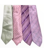 Four Missionary Men&#39;s Neckties Ties Pink Lilac Green Colors - $14.40