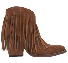 Dingo Tangles Fringe Snip Toe Pull On Womens Brown Casual Boots DI908-25... - £51.19 GBP