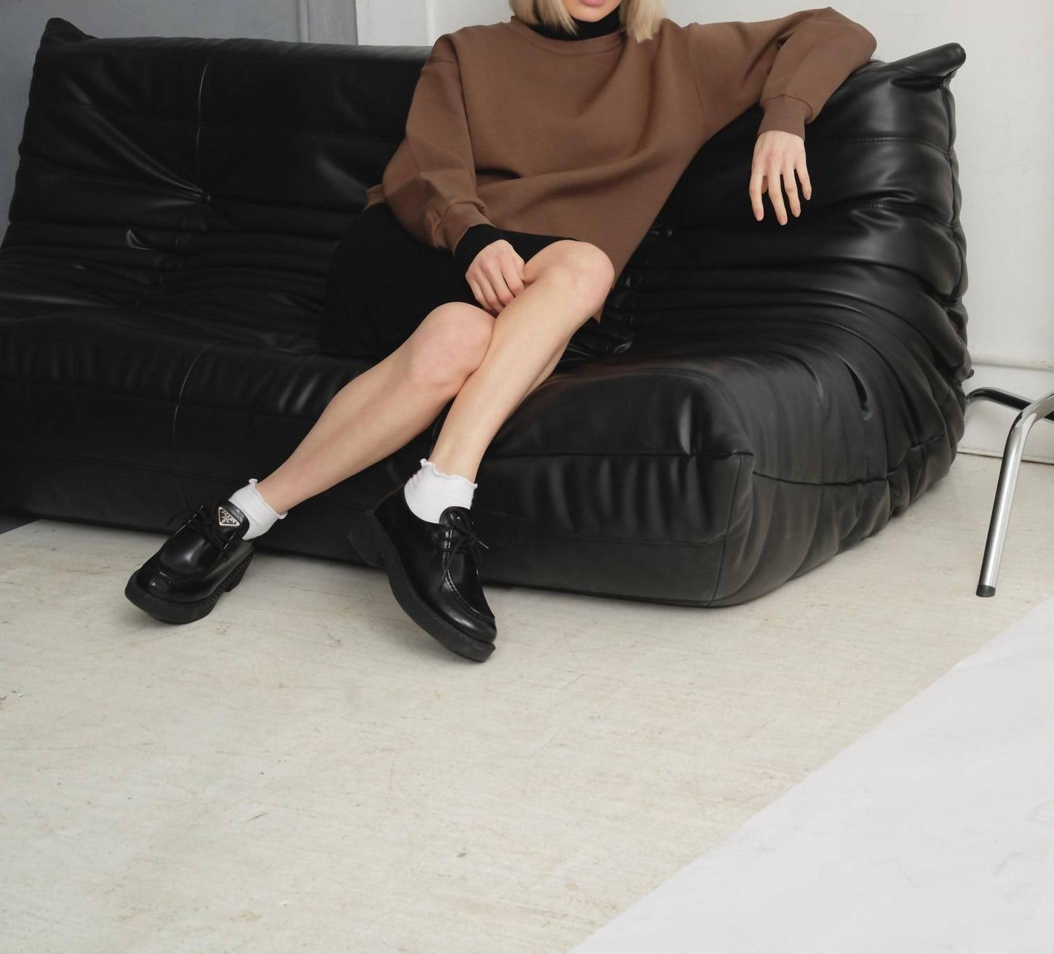 Recollection Brand Oversized Classic Sweatshirt Taupe - $45.00