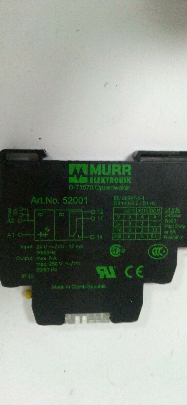 Murr Elektronik 52001 D-71570 Output Relay - $23.10