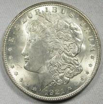 1921-P Ddr Silver Morgan Dollar Ch Unc Coin AG564 - £45.57 GBP