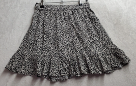 American Eagle Outfitters Flare Skirt Womens XS Light Gray Leopard Print Viscose - £11.80 GBP