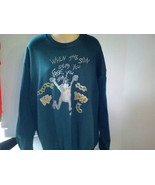 New Freedom Sweatshirt OOAK Green XL Adult sz Hand Painted Handmade Chri... - $545.88 MXN