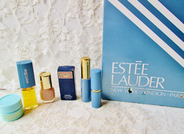 Estee Lauder Cosmetics &amp; Perfume Set Vintage NIB 2 Perfumes Lipstick Liquid Make - £55.14 GBP