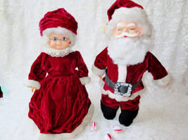 Santa &amp; Mrs Claus Art Dolls Set Vintage Handmade Christmas Holiday Home Decor  - £162.14 GBP