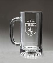 Wilson Irish Coat of Arms Glass Beer Mug (Sand Etched) - £22.15 GBP