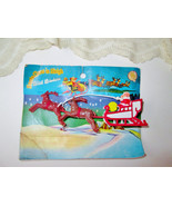 Christmas Santa Sleigh &amp; Reindeer Ornament Vintage Miniature Santa Sleig... - £14.38 GBP