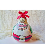 Santa Claus Gourd Handmade Lg Round Fat Funny OOAK Santa Christmas Holid... - £45.56 GBP