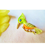 Woodpecker Bird Brooch Vintage Austrian Crystal Rhinestone Eye Colorful ... - $38.12 CAD