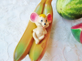 Mouse Bank Vintage Mouse on Bananas Collectible Fun Novelty Bank Nursery Decor - £15.60 GBP
