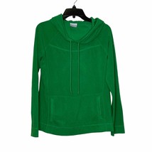Columbia Fleece Hoodie Size Medium Green Womens Sweatshirt Polyester LS - £15.56 GBP