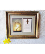 Framed Picture Tree Cross w Scripture Vintage Unused Wall Hanging Decor ... - £35.97 GBP