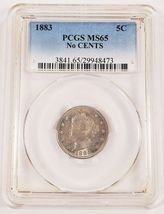 1883 5C Liberty Nickel NO CENTS Graded by PCGS as MS-65 - $445.98