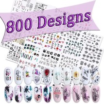800 Designs 3D Nail Sticker Art Decor Christmas Winter Glitter Glue Flow... - £19.12 GBP