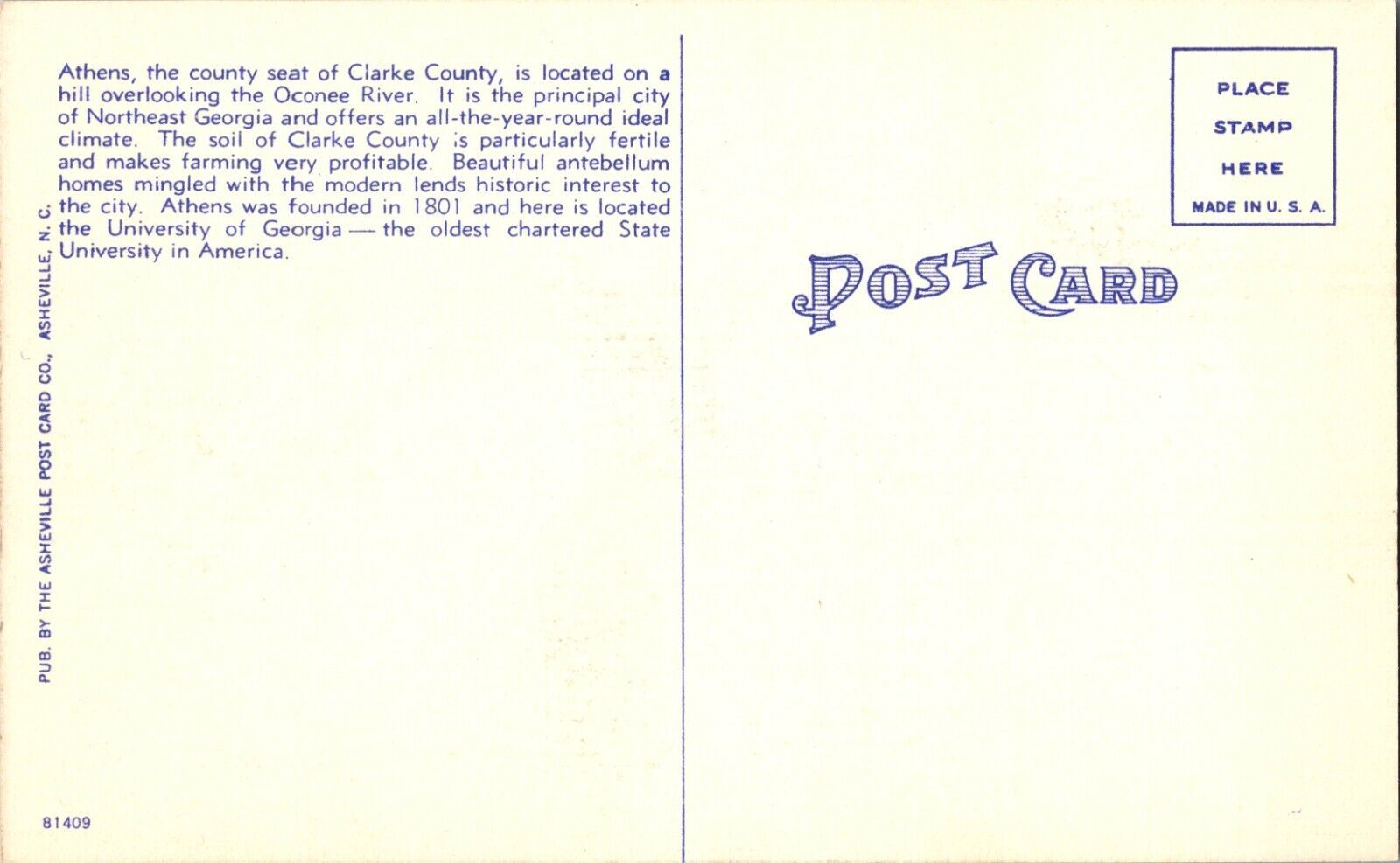 Primary image for Vtg Postcard Clayton Street, Old Street Scene, Parked Cars, Athens GA.