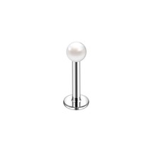 16g Stainless Steel Lip Labret Piercing Crystal Ball Monroe Lip Stud Helix Tragu - £8.85 GBP