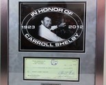 Carroll Shelby Framed Autograph Check #1028 dtd Dec 7 1962 - $985.05