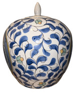 VTG WBI Cobalt Blue Rooster Ginger Jar Porcelain Farmhouse Vase Hand Pai... - £31.34 GBP