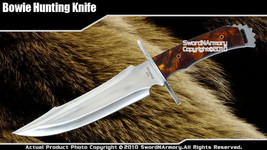 11.5&quot; Fixed Blade Bowie Hunting Knife with Imitation Tortoise Shell Handle - £6.94 GBP