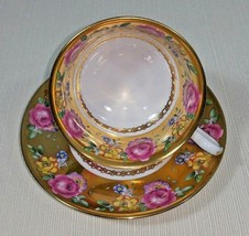 Vintage Royal Chelsea Rose Bouquet Bone China Tea Cup and Saucer Floral and Gold - £165.40 GBP