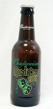 VINTAGE 14" HUGE 2001 Budweiser Mardi Gras Empty Glass Novelty Beer Bottle - $49.49