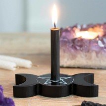 Pack Of 4 Occult Wicca Triple Moon Goddess Small Candle Stick Holder Sculpture - £20.77 GBP