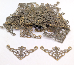 Lot of 50 Metal Fillagree Baroque Notions &#39;Chevron Accents&#39; Jewelry Crafts - £5.78 GBP