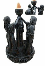 Ebros Triple Goddess Maiden Mother &amp; Crone Backflow Cone Incense Burner - £34.79 GBP