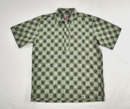 Reyn Spooner Joe Kealoha&#39;s Green 1/4 Pullover Cotton Short Sleeve Shirt Men&#39;s M - £39.19 GBP