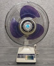 Super Deluxe 12” Oscillating Table Fan 3-Speed Model KH-203 Purple Blade... - $44.96