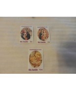 Lot of 3 St. Lucia Christmas 1977 Pictorial Stamps - £6.32 GBP