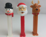 Lot of 3 Christmas Pez Dispensers Santa, Reindeer, &amp; Snowman (F) - $9.69