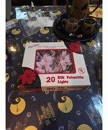 *Read Silk Poinsettia 20 Light Set Christmas Tree Tested Working Vintage... - €17,99 EUR