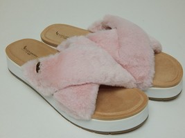 Koolaburra by UGG Roubie Fuzz Size US 9.5 M EU 40.5 Womens Faux Fur Pink Sandals - $54.44