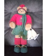 Vintage Christmas Bear Doll Figurine 18&quot; Tall - $3.96