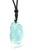 Aquamarine Crystal Necklace Pendant Raw Formed Gemstone Spiritual Gem Jewellery - £5.52 GBP