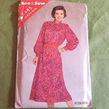 Vintage 1985 See &amp; Sew Butterick 5445 Misses Dress Size 14 16 18 Uncut FF - £6.22 GBP