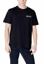 Napapijri Men T-Shirt Black Short Sleeve Designer Logo Tee 2025 Collection - $788.23 MXN