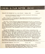 1957 Cinema 16 Film Notes Ancient Worlds Egypt Cops Buster Keaton Origin... - $747.57 MXN