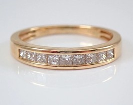 1Ct Princess Cut Moissanite Half Eternity Ring, 925 Sterling Silver Wedding Ring - £80.97 GBP