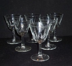 6 Vintage Clear Glass Stemmed Wine/Cocktail Bar Glasses 4 oz 5" - $18.00