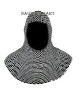 Medieval Butted Chainmail Coif Armour Silver By Nauticalmart - $98.01